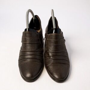Natural Soul Womens Dark Brown Ruched Zipper Ankle Booties Comfort Size 10M